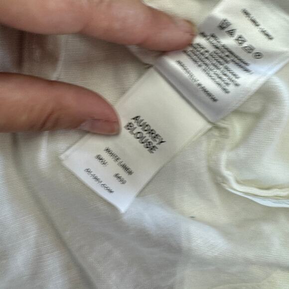 DL1961 Blouse Womens X Small White Audrey V Neck Button Up Linen - Picture 8 of 15